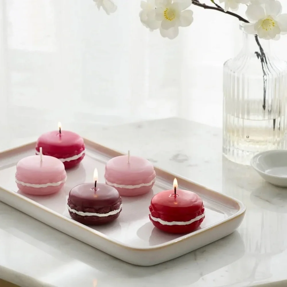 Macaron Tealight Candles Pink Dessert Candle Set Kawaii Cottagecore NIB